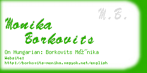 monika borkovits business card